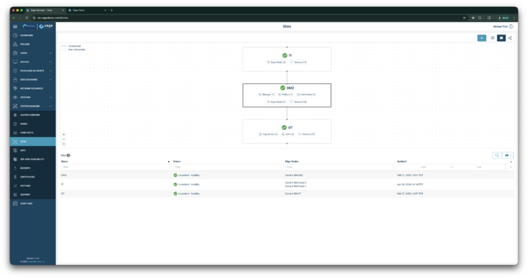 Interface de configuration des règles de sécurité Zero Trust pour les MSP dans Xage.